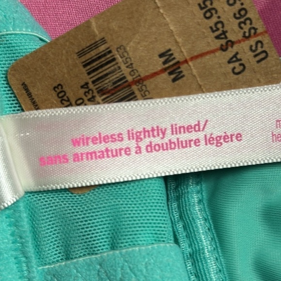 NWT PINK by VS Lace Bralette Wireless Lightly Lined Aqua size Medium - Picture 6 of 8